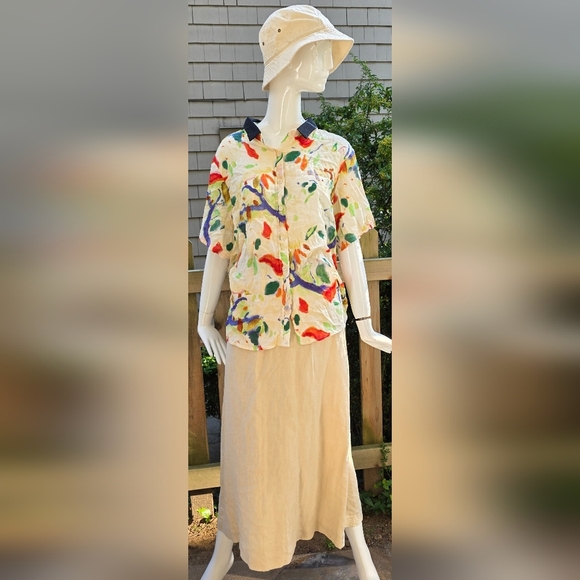 Zanzea Water color Cotton/Rayon Abstract Shirt.  US XL. Lightweight Short Sleeve - Picture 9 of 14